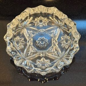 Anchor Hocking Early American Prescut Glass Ashtray Star of David 1950's
